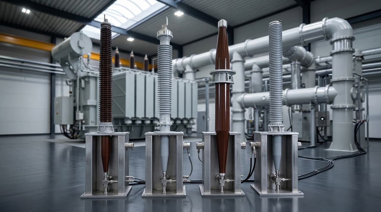 EONOVA dry-type RIP condenser transformer and Oil-to-SF6 special interface bushing series in HV test hall