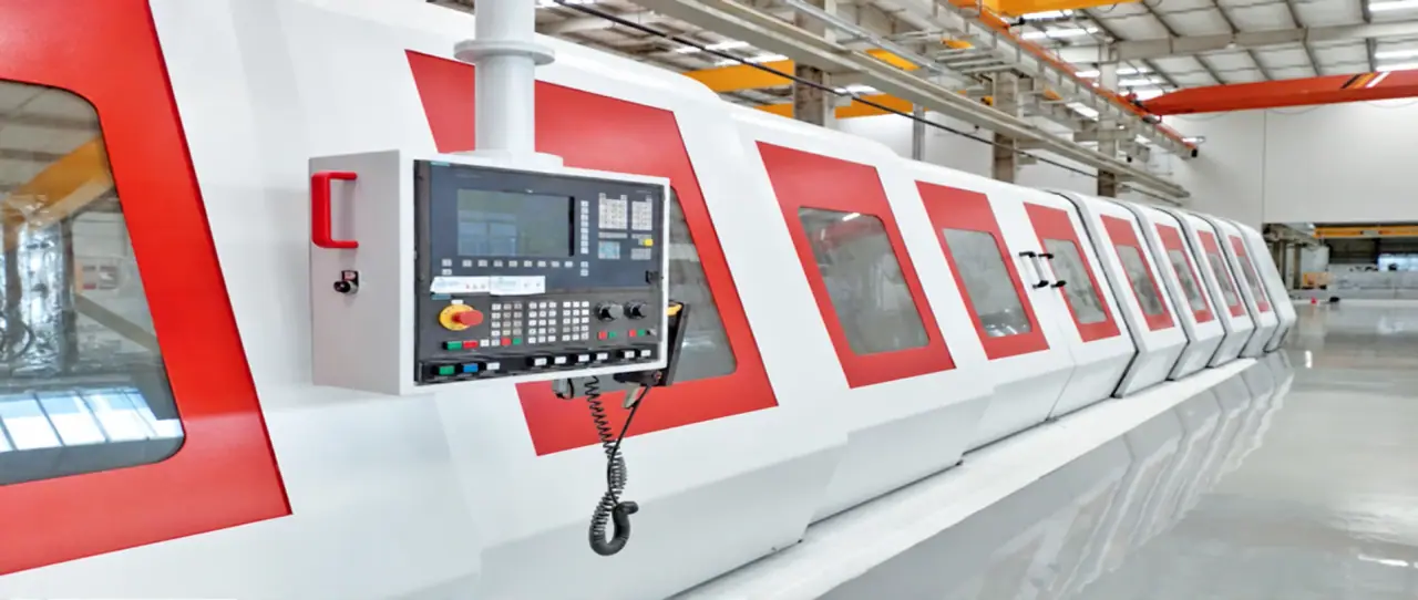 Precision CNC lathe in a metal machining workshop